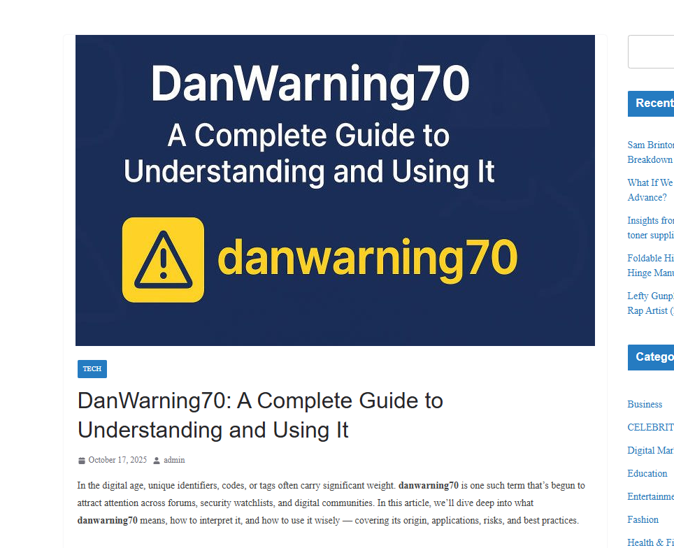 danwarning70: A Comprehensive Guide